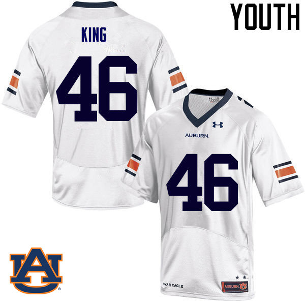 Youth Auburn Tigers #46 Caleb King College Football Jerseys Sale-White